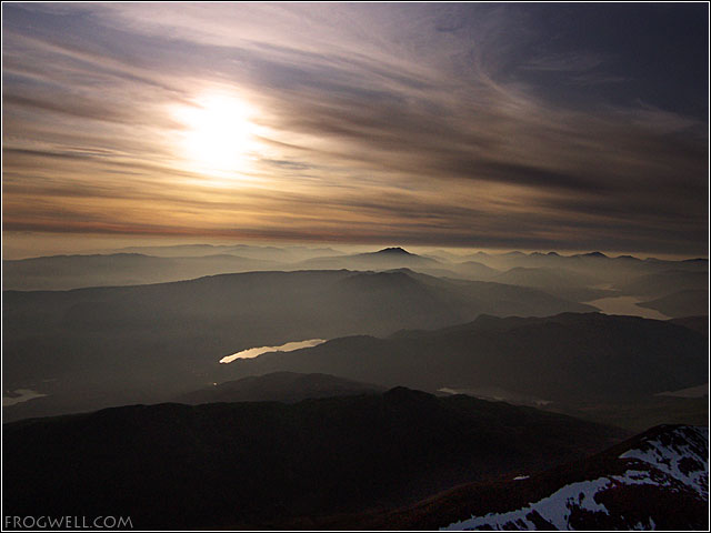 The Trossachs and Ben Lomond in the centre. The Trossachs and Ben Lomond in the centre.